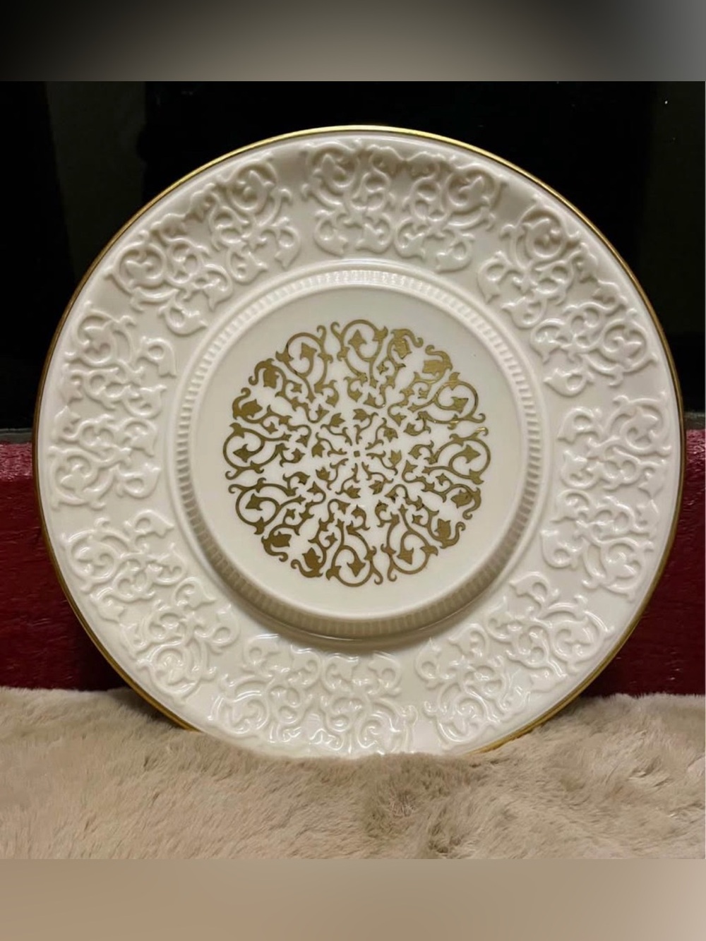 Lenox CHALET CHEESE SERVER Serving Plate Platter 24k design Made in USA 11.5"
